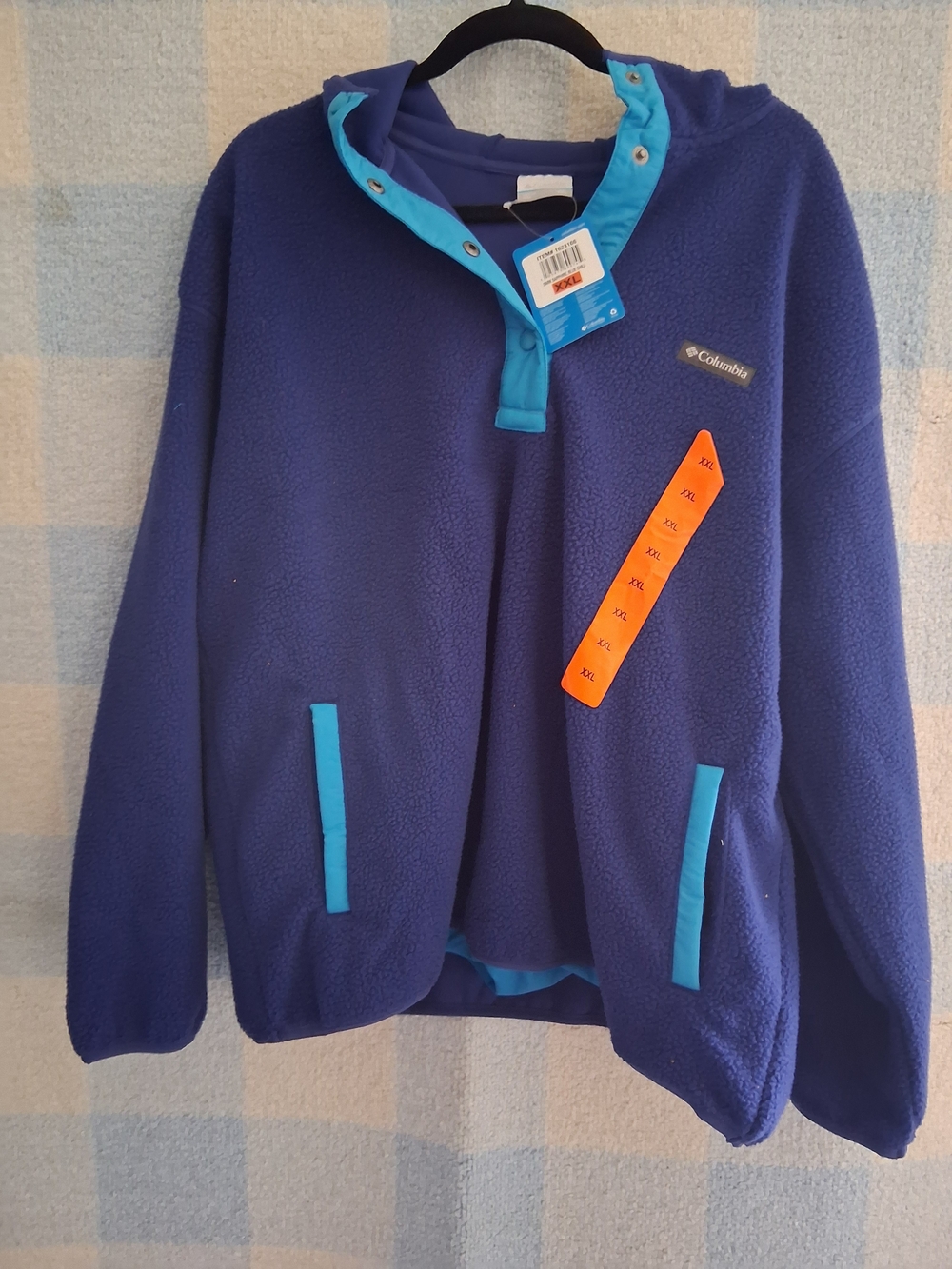 Columbia Mens  Blue Fleece Pullover Hoodie